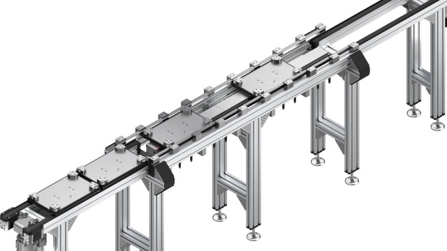 Pallet dedicato per il trasporto dei faceplate simulato in Visual Components per proteggere i componenti durante il processo di assemblaggio.
